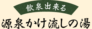 飲泉出来る 源泉かけ流しの湯